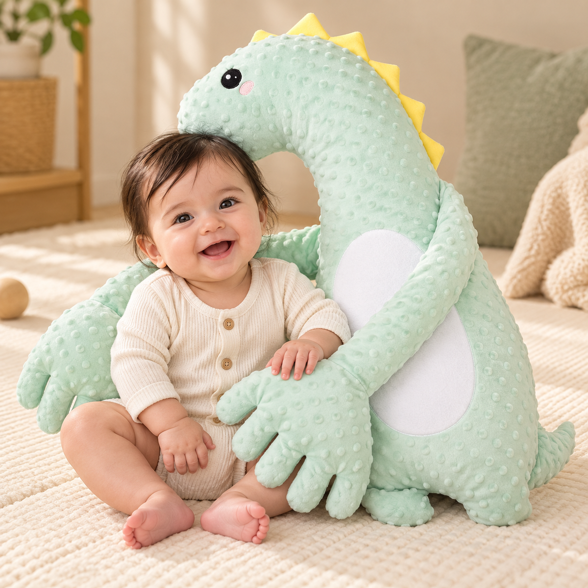 Minty Dino Comfort Cushion
