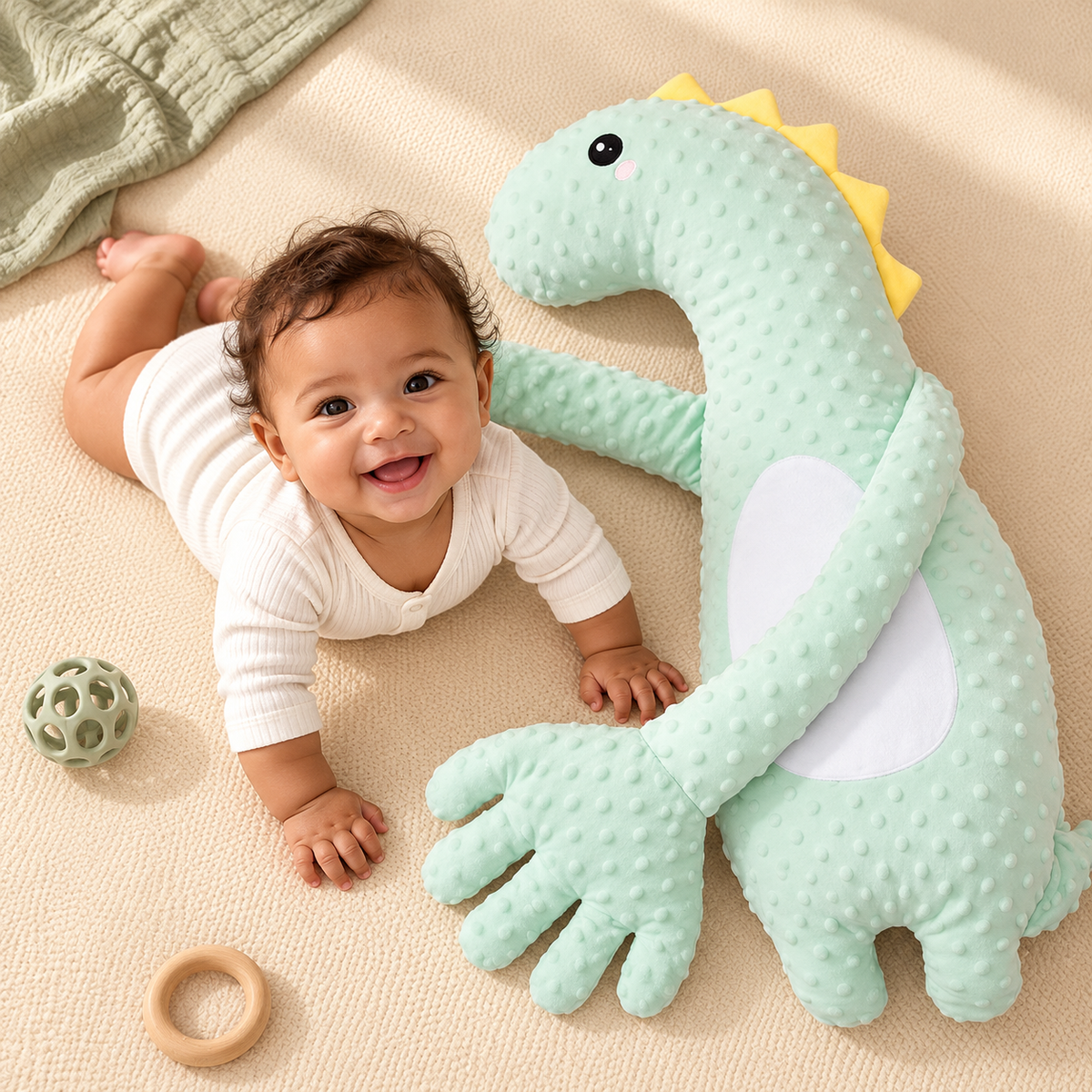 Minty Dino Comfort Cushion