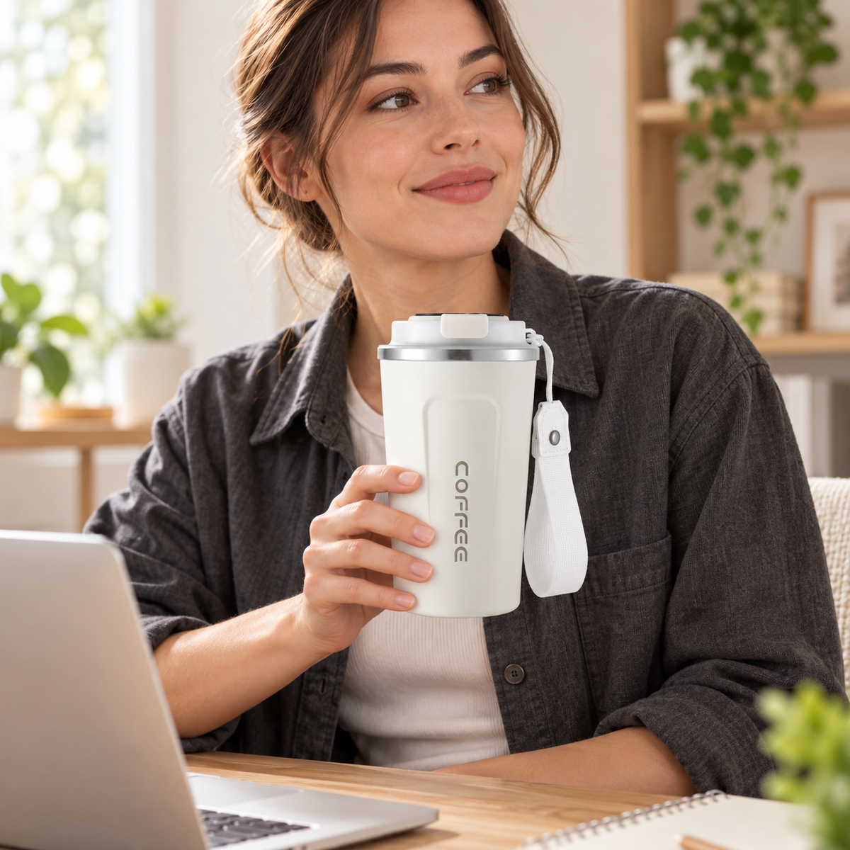Signature Stainless Steel Travel Cup with Temperature Display
