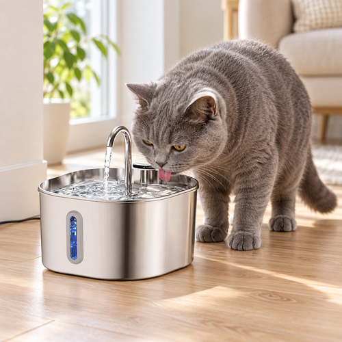 Stainless Steel Pet Water Fountain – 2.2 L
